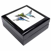 Budgerigars, Budgies in Flight Keepsake/Jewellery Box