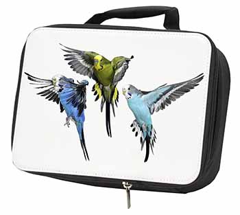 Budgerigars, Budgies in Flight Black Insulated School Lunch Box/Picnic Bag