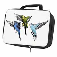 Budgerigars, Budgies in Flight Black Insulated School Lunch Box/Picnic Bag