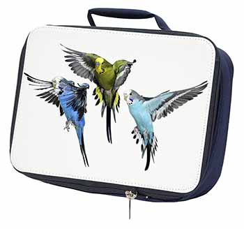 Budgerigars, Budgies in Flight Navy Insulated School Lunch Box/Picnic Bag