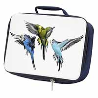 Budgerigars, Budgies in Flight Navy Insulated School Lunch Box/Picnic Bag