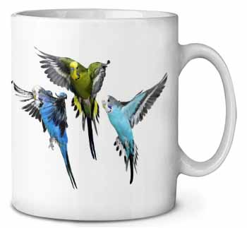 Budgerigars, Budgies in Flight Ceramic 10oz Coffee Mug/Tea Cup