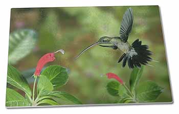 Large Glass Cutting Chopping Board Green Hermit Humming Bird