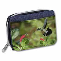 Green Hermit Humming Bird Unisex Denim Purse Wallet