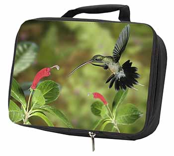 Green Hermit Humming Bird Black Insulated School Lunch Box/Picnic Bag