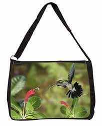 Green Hermit Humming Bird Large Black Laptop Shoulder Bag School/College