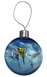 Budgies in Flight Christmas Bauble