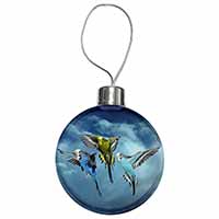 Budgies in Flight Christmas Bauble