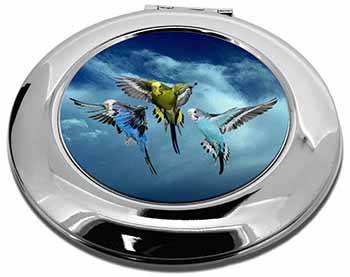 Budgies in Flight Make-Up Round Compact Mirror