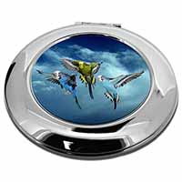 Budgies in Flight Make-Up Round Compact Mirror