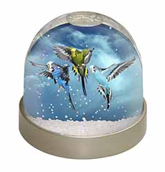 Budgies in Flight Snow Globe Photo Waterball