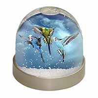Budgies in Flight Snow Globe Photo Waterball