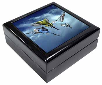 Budgies in Flight Keepsake/Jewellery Box