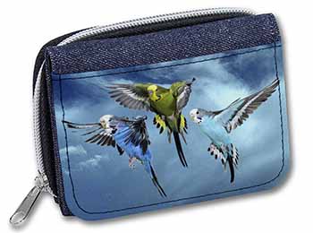 Budgies in Flight Unisex Denim Purse Wallet