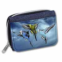 Budgies in Flight Unisex Denim Purse Wallet