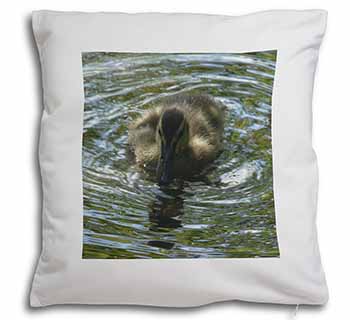 A Cute Young Baby Duck Soft White Velvet Feel Scatter Cushion