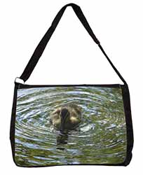 A Cute Young Baby Duck Large Black Laptop Shoulder Bag School/College