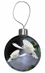 Beautiful White Doves Christmas Bauble