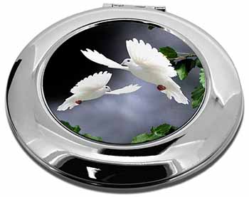 Beautiful White Doves Make-Up Round Compact Mirror