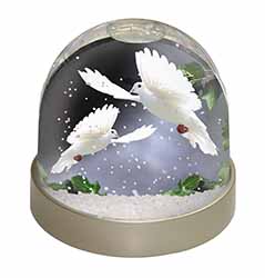 Beautiful White Doves Snow Globe Photo Waterball