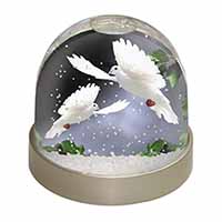 Beautiful White Doves Snow Globe Photo Waterball