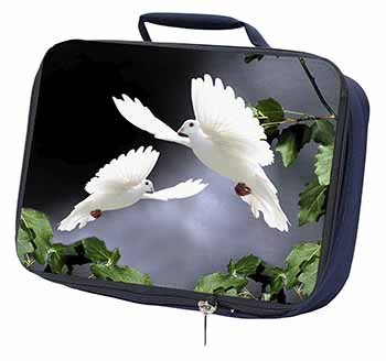 Beautiful White Doves Navy Insulated School Lunch Box/Picnic Bag