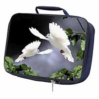 Beautiful White Doves Navy Insulated School Lunch Box/Picnic Bag