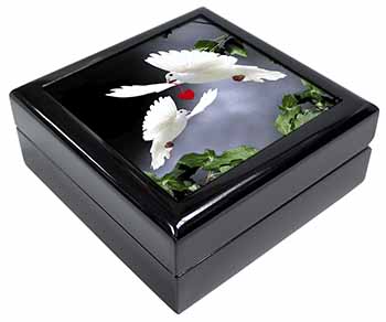 White Doves+ Red Heart Keepsake/Jewellery Box
