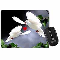 White Doves+ Red Heart Computer Mouse Mat