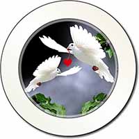 White Doves+ Red Heart Car or Van Permit Holder/Tax Disc Holder
