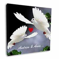 Doves Personalised Valentines Day Gift 12"x12" Canvas Wall Art Picture Print