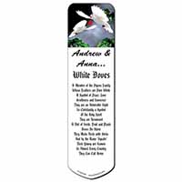 Doves Personalised Valentines Day Gift Bookmark, Book mark, Printed full colour