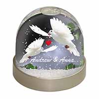 Doves Personalised Valentines Day Gift Photo Snow Globe Waterball