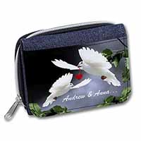 Doves Personalised Valentines Day Gift Unisex Denim Purse Wallet