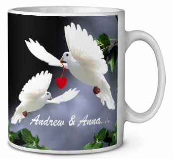 Doves Personalised Valentines Day Gift Ceramic 10oz Coffee Mug/Tea Cup