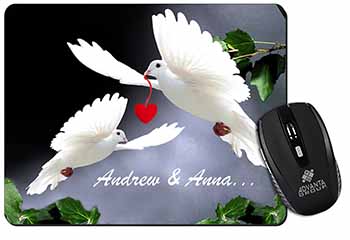 Doves Personalised Valentines Day Gift Computer Mouse Mat