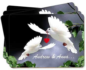 Doves Personalised Valentines Day Gift Picture Placemats in Gift Box