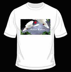 Doves Personalised Valentines Day Gift Cotton T-Shirt Gift  - Advanta Group®