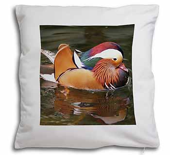 Lucky Mandarin Duck Soft White Velvet Feel Scatter Cushion