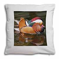 Lucky Mandarin Duck Soft White Velvet Feel Scatter Cushion