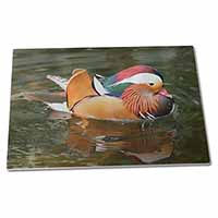 Large Glass Cutting Chopping Board Lucky Mandarin Duck