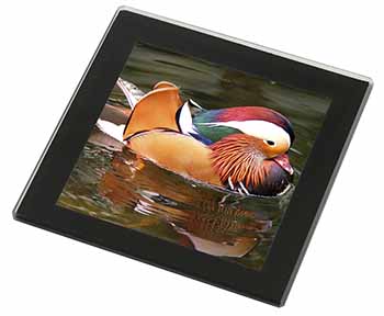 Lucky Mandarin Duck Black Rim High Quality Glass Coaster