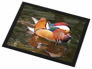 Lucky Mandarin Duck Black Rim High Quality Glass Placemat