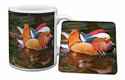 Lucky Mandarin Duck Mug and Coaster Set
