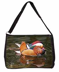 Lucky Mandarin Duck Large Black Laptop Shoulder Bag School/College