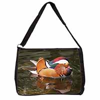 Lucky Mandarin Duck Large Black Laptop Shoulder Bag School/College