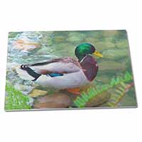 Large Glass Cutting Chopping Board Mallard Duck by Stream