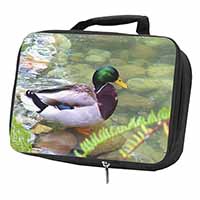 Mallard Duck by Stream Black Insulated School Lunch Box/Picnic Bag