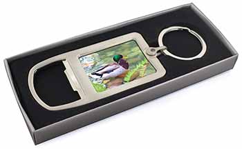 Mallard Duck by Stream Chrome Metal Bottle Opener Keyring in Box