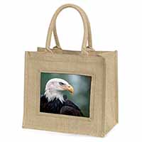 Eagle, Bird of Prey Natural/Beige Jute Large Shopping Bag